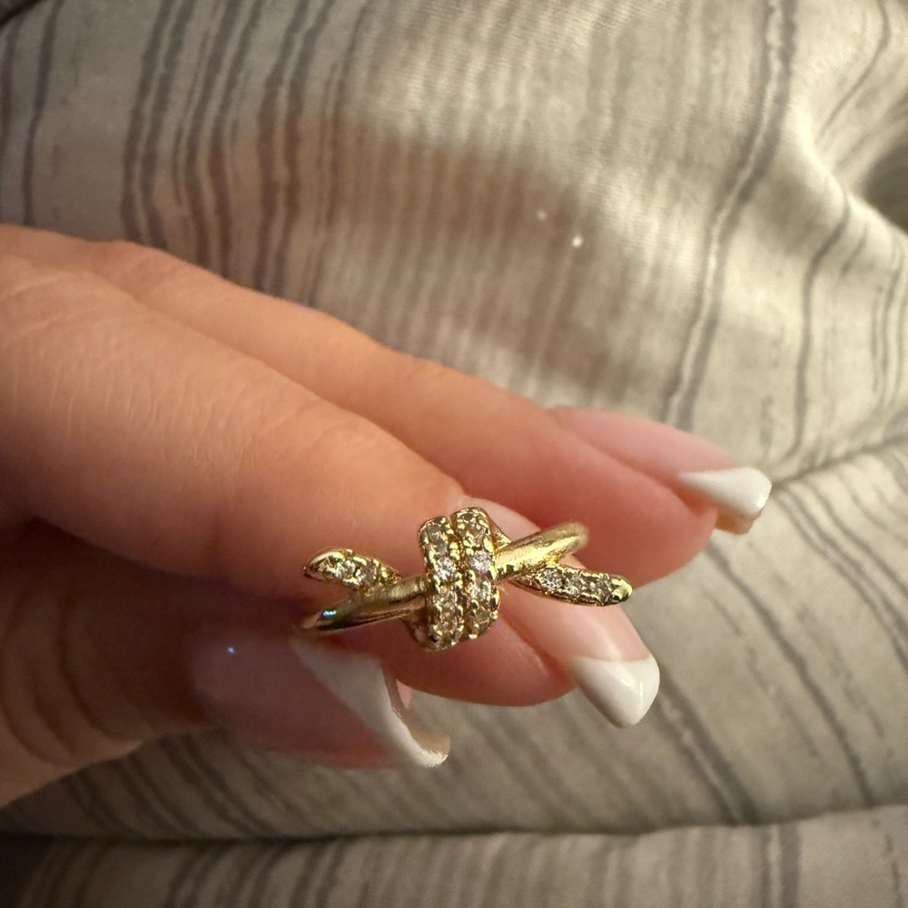 & Other Stories Gold Knot Ring with Sparkling Accents